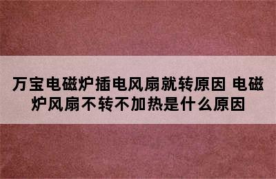 万宝电磁炉插电风扇就转原因 电磁炉风扇不转不加热是什么原因